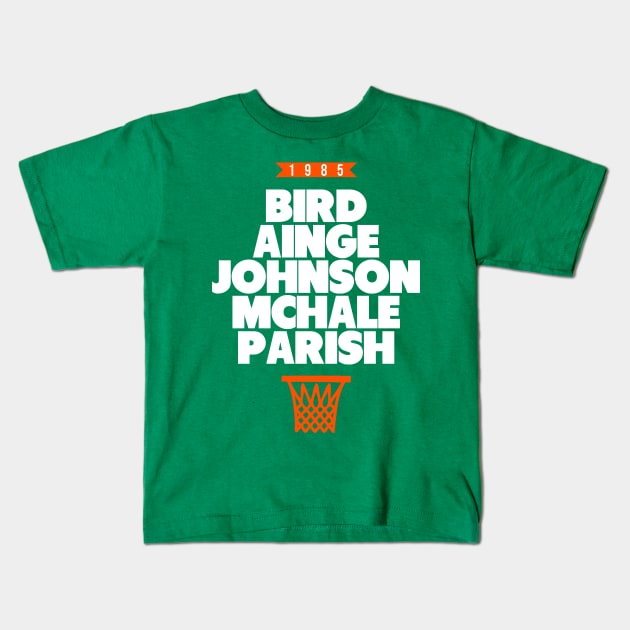 Boston Basketball 1985 Throwback Kids T-Shirt by funandgames